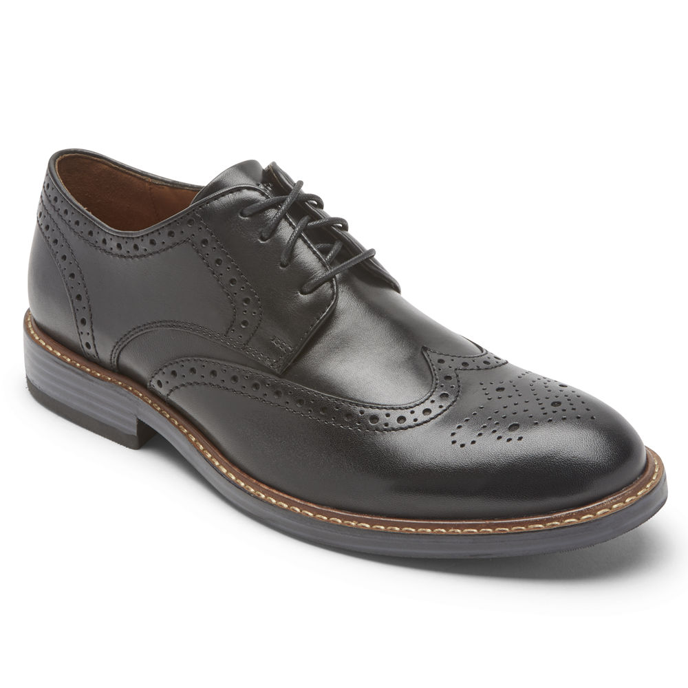 Zapatos Con Cordones Rockport Hombre Mexico - Kenton Wingtip Negros - ZCKIO1732